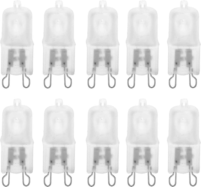 10 Pack Crystal Clear Lense 40W Q40/G9/CL/120V G9 JCD 40 Watt 120 Volt T4 JD Type Halogen House Hold Light Bulb Hanging Pendant Accent Type Spot Down Lamp Chandelier Sconce Fixture Lighting