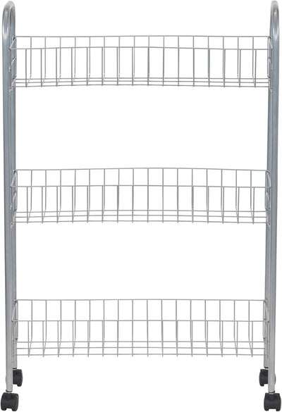 Household Essentials Slim Storage Cart, 3 Shelf Storage Cart with Wheels, Perfect for Laundry Rooms, Bathrooms, Pantries, Kitchens and More