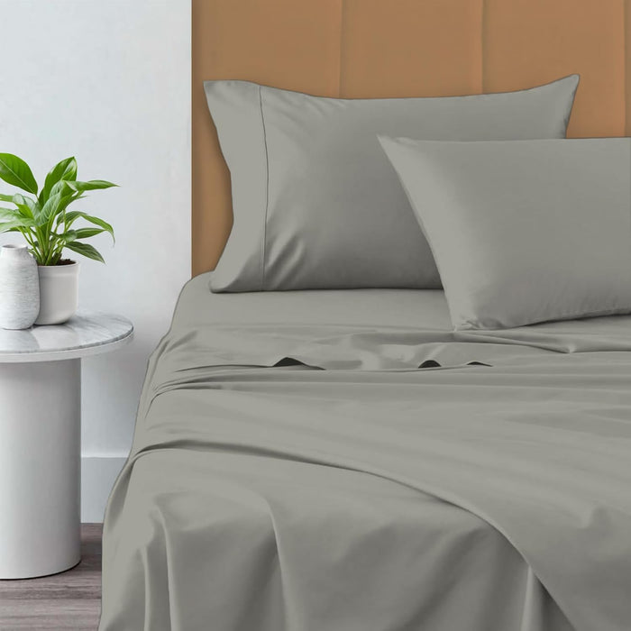 Pizuna Pure 100% Cotton Sheets King Size, 800 Thread Count Long Staple Cotton Crisp Sateen King with 15in Deep Pocket (Baby Blue Cotton Sheets King)