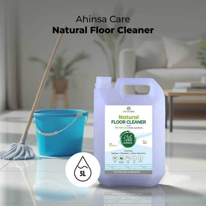 Ahinsa Care Natural Floor Cleaner 5L | Eco-Friendly & Plant-Based | Chemical-Free & Non-Toxic | Safe for Kids & Pets | Multipurpose Cleaner