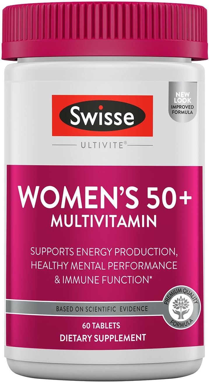 Swisse Daily Multivitamin for Men 50 and Over | 39 Vitamins, Antioxidants and Minerals + Adaptogens | Energy & Immune Support | Mens 50+ Multivitamins Supplement | 60 Tablets