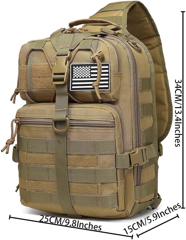 ATBP Tactical Sling Pack Big Crossbody Backpack Over Shoulder Bag Military for Men Hiking Outdoor Sport Gym