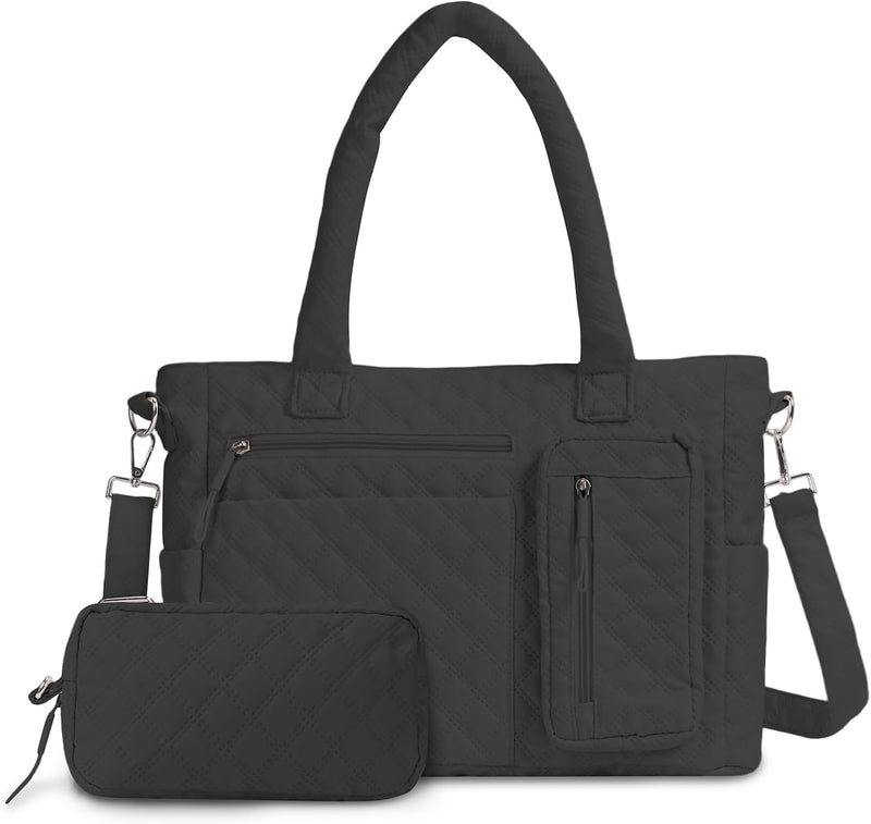 Tote Bag for Women Purses and Weekender Bags Quilted Shoulder Bags 2PCS with Zipper