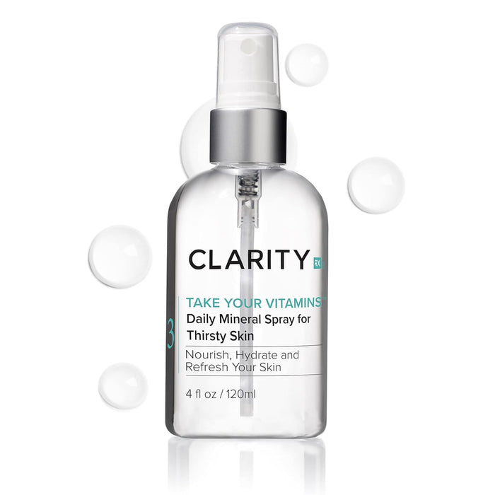 ClarityRx Take Your Vitamins Daily Mineral Spray for Dry Skin, Natural Plant-Based Moisturizing Face & Body Mist for All Skin Types