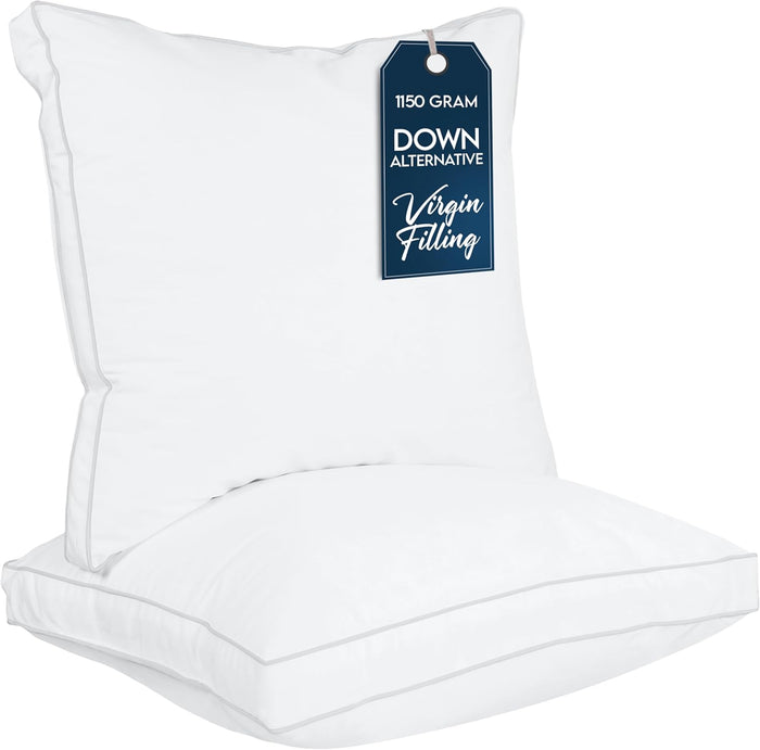 Utopia Bedding Bed Pillows for Sleeping King Size (White), Set of 2, Cooling Hotel Quality, Gusseted Pillow for Back, Stomach or Side Sleepers
