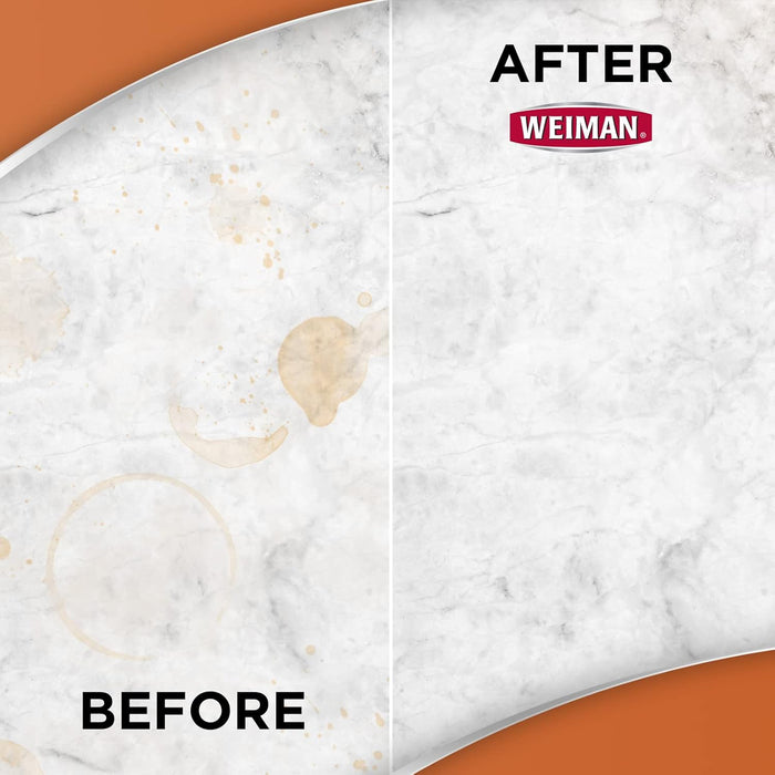 Weiman Granite Cleaner Polish and Protect, Streak Free, pH Neutral Formula for Daily Use on Interior & Exterior Natural Stone with Microfiber Towel, 3 in 1-2 Pack