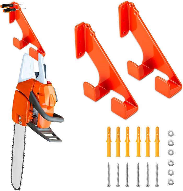 4 Pack Garage Organizer Trimmer Rack, Weed Eater Hanger for Garage Wall, Heavy Duty Power Tool Holder for Grass Trimmer, Weed Wacker, Hedge Trimmer, Garden Tools