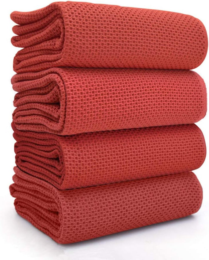 BALCONY & FALCON Waffle Weave Dish Towel Kitchen Towel Hand Dish Rags Great for Household Cooking Cleaning Kerchief,12x12inches,Set of 6 Beige