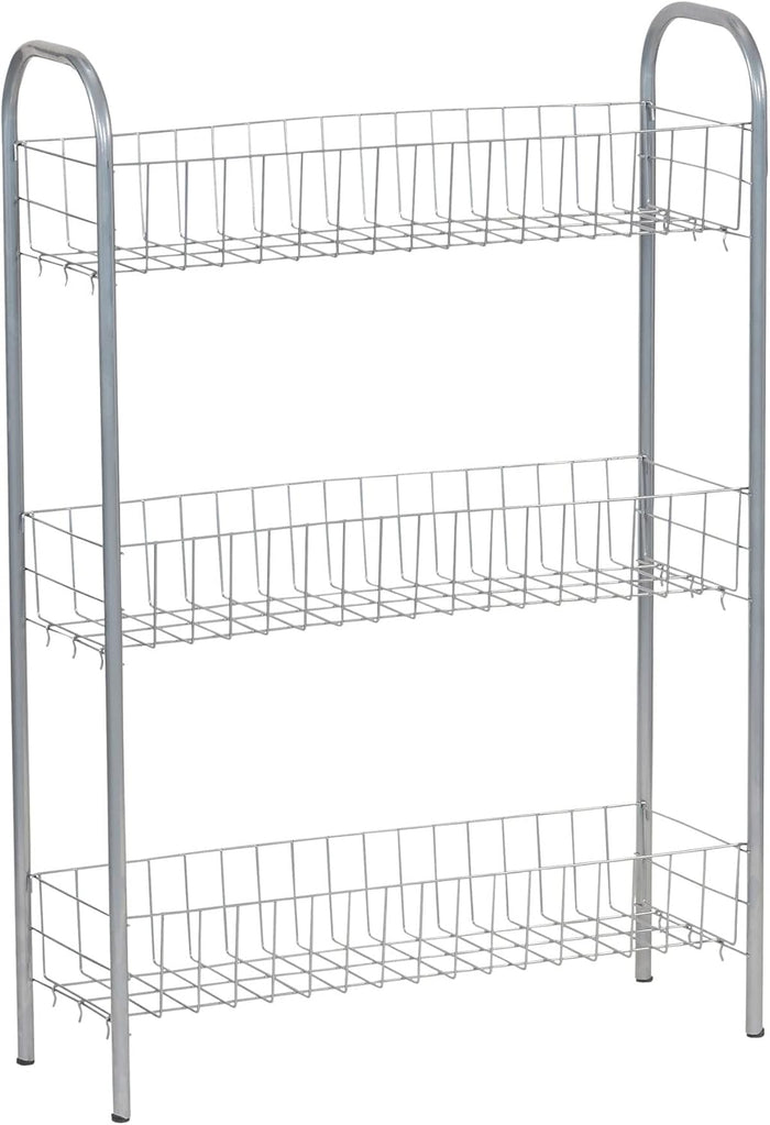 Household Essentials Slim Storage Cart, 3 Shelf Storage Cart with Wheels, Perfect for Laundry Rooms, Bathrooms, Pantries, Kitchens and More
