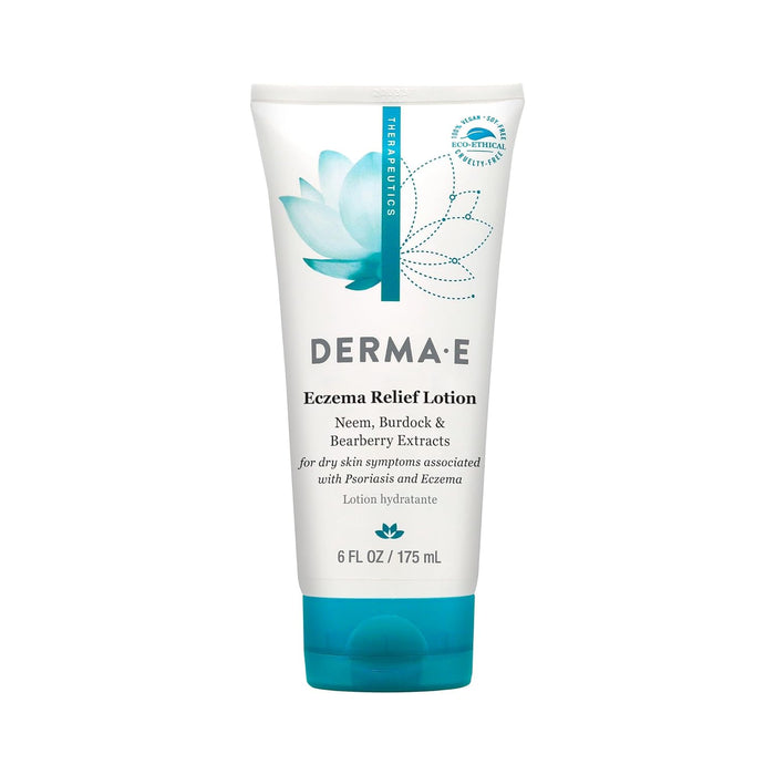 Derma E Eczema Relief Lotion – Itchy Skin Rescue – Soothing, Relieves Flaky, Scaly and Dry Skin - Topical Eczema and Psoriasis Cream, 6 Fl Oz