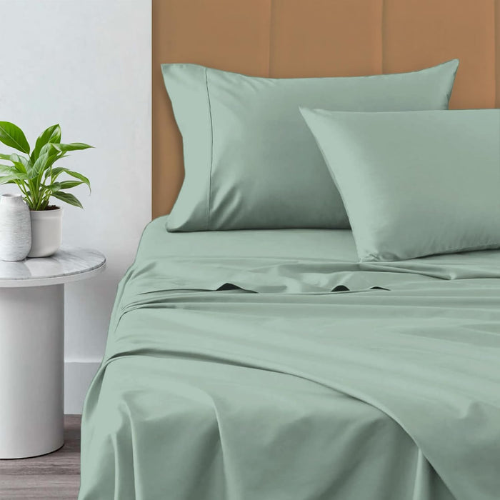 Pizuna Pure 100% Cotton Sheets King Size, 800 Thread Count Long Staple Cotton Crisp Sateen King with 15in Deep Pocket (Baby Blue Cotton Sheets King)