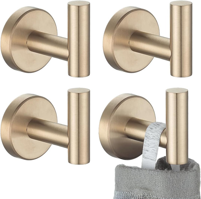 JQK Black Bathroom Towel Hook, Coat Robe Clothes Hook for Bathroom Kitchen Garage Wall Mounted (2 Pack), 304 Stainless Steel Matte Black, TH100-PB-P2