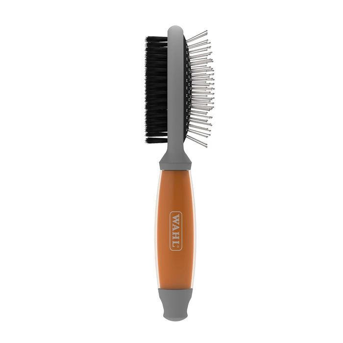Wahl Premium Pet Double Sided Pin Bristle Brush with Patented Stacked Pin Design for Dogs - Removes Loose Hair & Stimulates the Skin while Creating a Soft Coat Shine - Model 858501