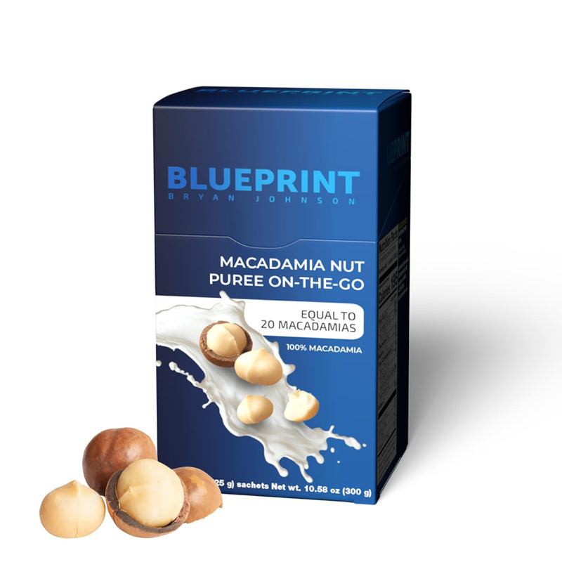 Blueprint Bryan Johnson Nutty Butter – Chunky Macadamia Nut Butter with Walnut – No Palm Oil, No Added Sugar – Just 3 Ingredients – Keto, Vegan, Paleo – Low Carb Nut Butter Snack – 8.8oz Jar