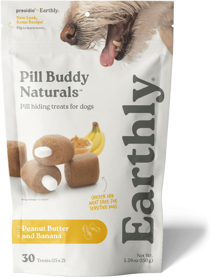 Earthly Pill Buddy Naturals - PB & Apple Recipe Pill Hiding Treats for Dogs - Make A Perfect Pill Concealing Pocket Or Pouch for Any Size Medication - 30 Servings