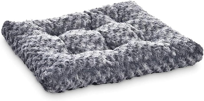 Amazon Basics Cat and Dog Bed and Crate Pad, Machine Washable, Indoor, 23 x 18 x 2.5 inches, Gray