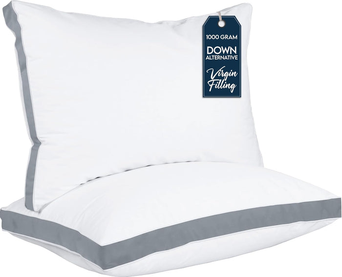 Utopia Bedding Bed Pillows for Sleeping Queen Size (White), Set of 2, Cooling Hotel Quality, Gusseted Pillow for Back, Stomach or Side Sleepers