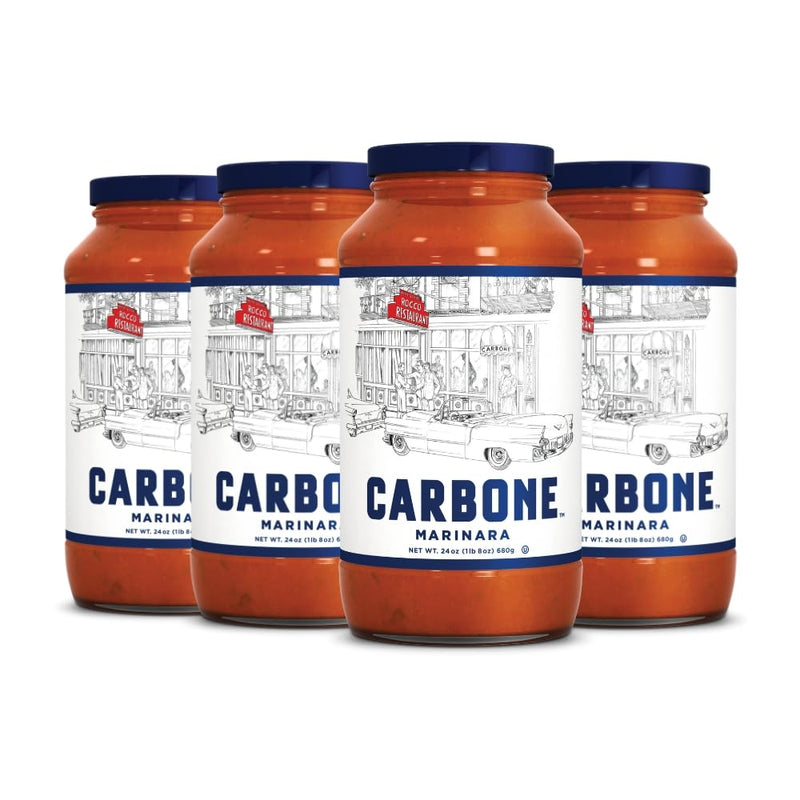Carbone Pasta Sauce VARIETY PACK of Spicy Vodka, Marinara, Four Cheese, Tomato Basil, Tomato Sauce Made with Fresh, Natural Ingredients, Non GMO, Gluten Free, Low Carb, 24 Fl Oz (Pack of 4)