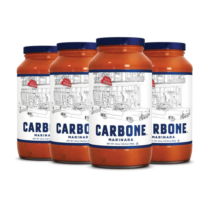 Carbone Pasta Sauce VARIETY PACK of Spicy Vodka, Marinara, Four Cheese, Tomato Basil, Tomato Sauce Made with Fresh, Natural Ingredients, Non GMO, Gluten Free, Low Carb, 24 Fl Oz (Pack of 4)