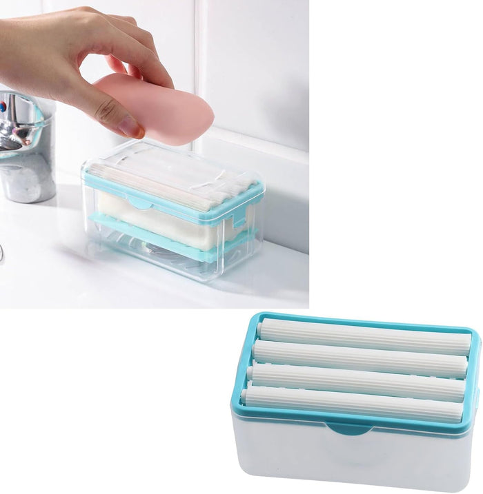 Multi-Functional Soap Bubbler Tray Hands-Free Foaming Soap Tray Household Storage Shelf Soap Dish