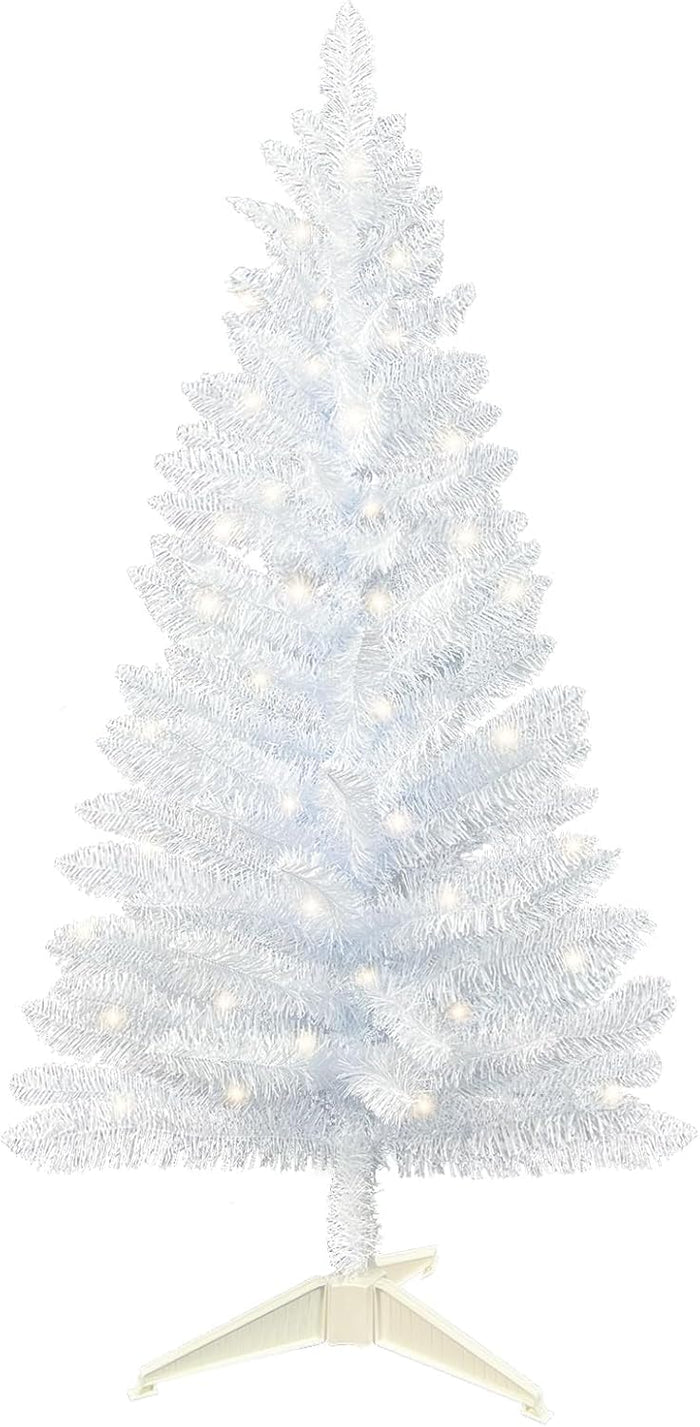 4ft Lighted Artificial Blue Christmas Tree, Not Pre-lit Blue Tinsel Pine Trees with Lights, Ideal for Ideal for Home, Office, and Xmas Party Décor - Includes Stand