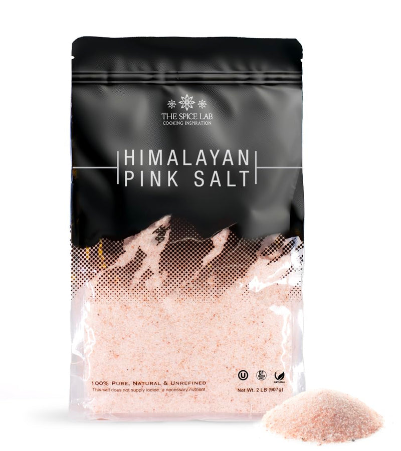 The Spice Lab Himalayan Salt - Coarse 2.2 Lb / 1 Kilo - Pink Himalayan Salt is Nutrient and Mineral Dense for Health - Gourmet Pure Crystal - Kosher & Natural Certified