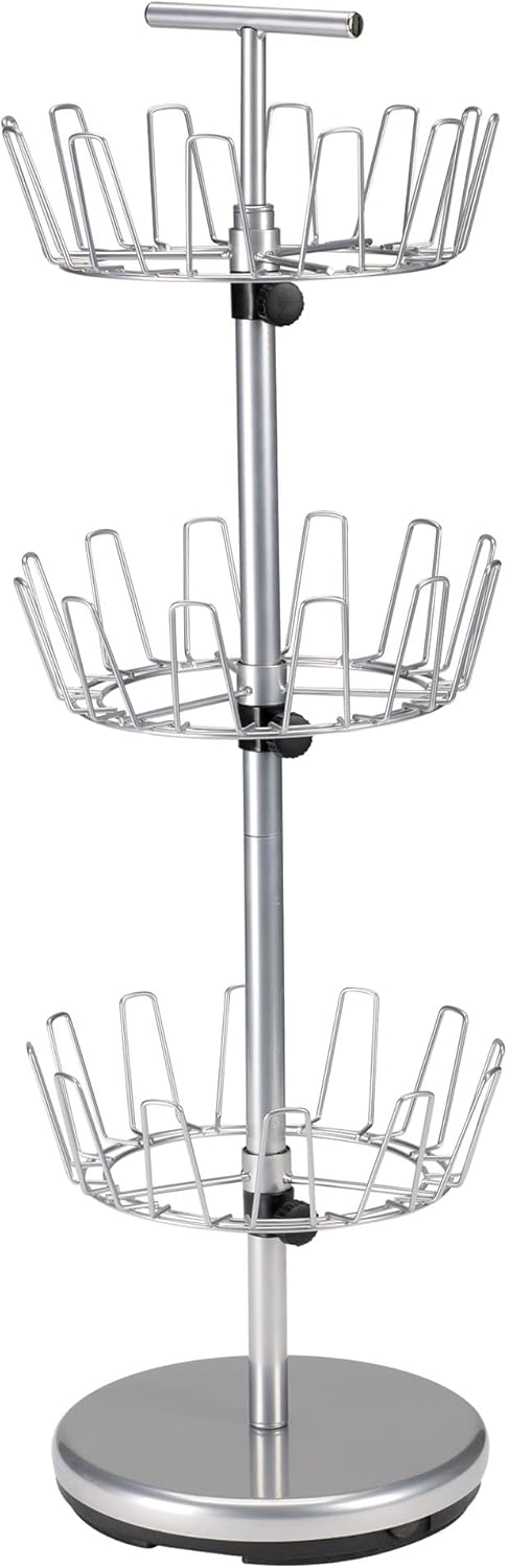 Household Essentials 3-Tier Shoe Storage Tree, Matte Black