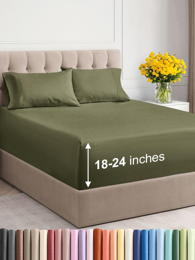 Extra Deep King Sheet Set - 6 Piece Breathable and Cooling Sheets - Hotel Luxury Bed Sheets Set - Easy & Secure Fit - Soft, Wrinkle Free and Comfy Sheets Set - White Sheet Set with Extra Deep Pockets