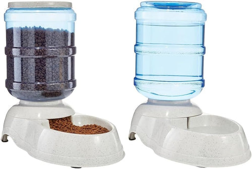 Amazon Basics Gravity Pet Water Dispenser for Cat, Dog, 1 gallon Capacity, Small, Gray