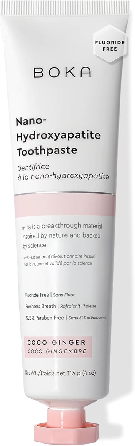 Boka Fluoride Free Toothpaste, Nano Hydroxyapatite Toothpaste, Appropriate for Sensitive Teeth - for Adult, Kids Oral Care - Ela Mint Flavor, 4 Fl Oz 1Pk US Manufactured
