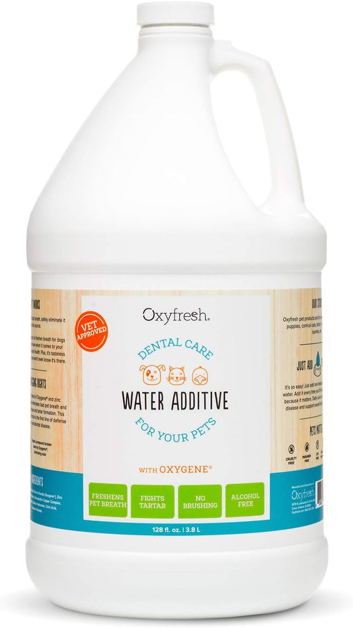 Oxyfresh Premium Pet Dental Care Solution Pet Water Additive: Best Way to Eliminate Bad Dog Breath and Cat Bad Breath - Fights Tartar & Plaque - So Easy, Just Add to Water! Vet Recommended 16 oz.