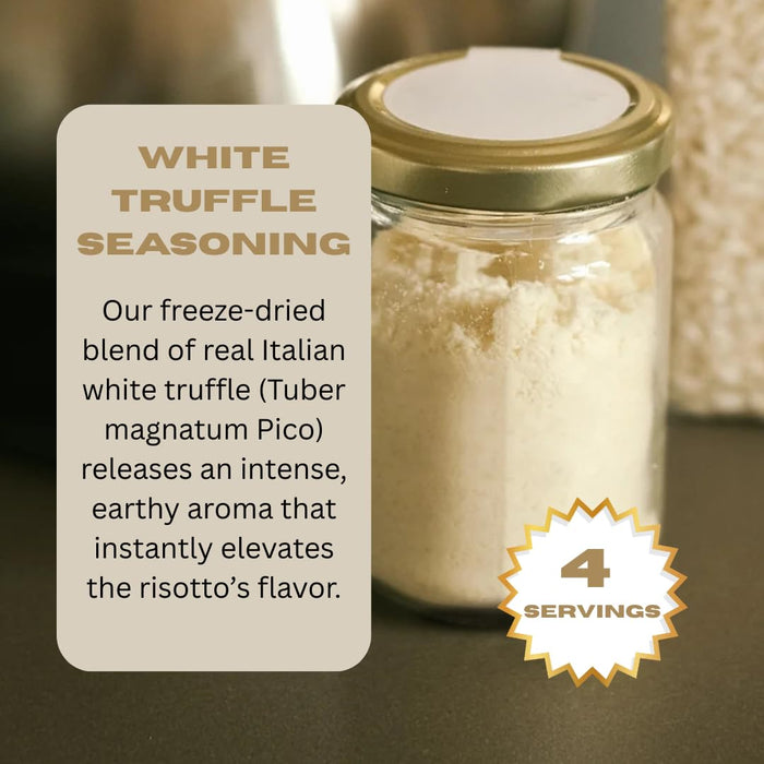 TRFL - White Truffle Risotto Kit, Risotto Rice Mix Crafted in Alba, Italy, Gourmet Food with Carnaroli Rice & Italian Seasoning with Real White Truffle Powder Blend, 4 Servings, 10.92 oz (310 g)