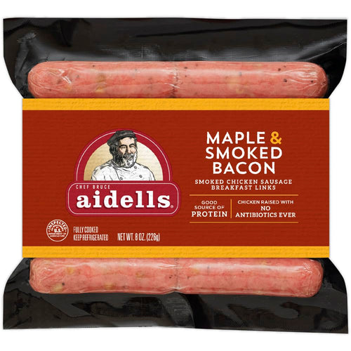 Aidells, Fully Cooked Smoked Chicken Sausage Breakfast Links, Chicken & Apple, 10 count, 8 oz