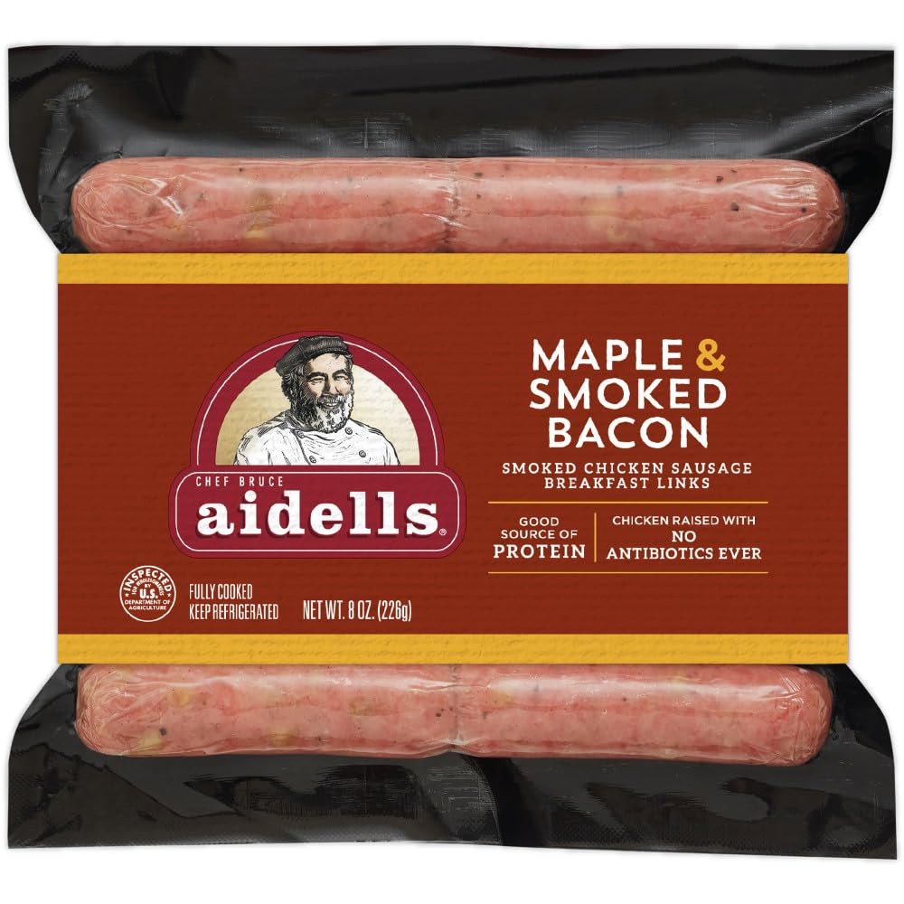Aidells, Fully Cooked Smoked Chicken Sausage Breakfast Links, Chicken & Apple, 10 count, 8 oz