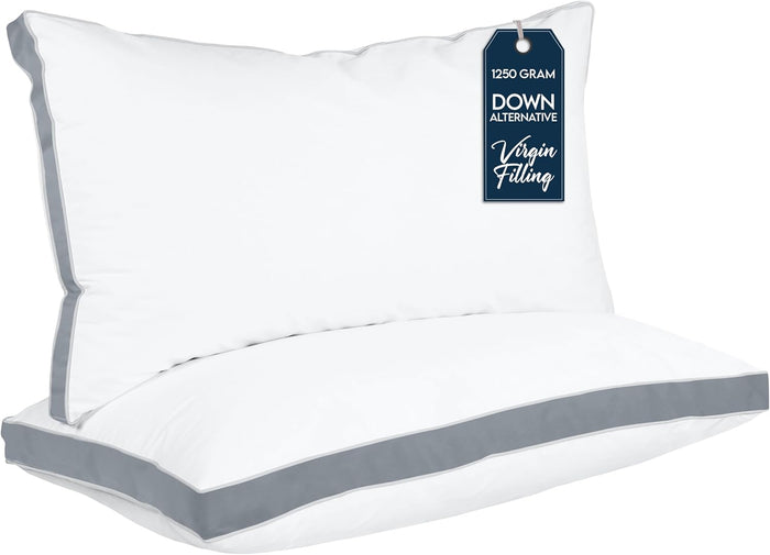 Utopia Bedding Bed Pillows for Sleeping Queen Size (White), Set of 2, Cooling Hotel Quality, Gusseted Pillow for Back, Stomach or Side Sleepers