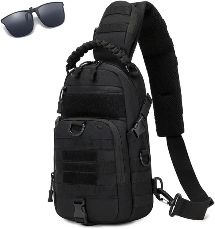 Men Tactical Waterproof Crossbody Bag,Large Capacity Camo Outdoor Chest Pack,Multiple Pockets Fashion Sling Shoulder Pack