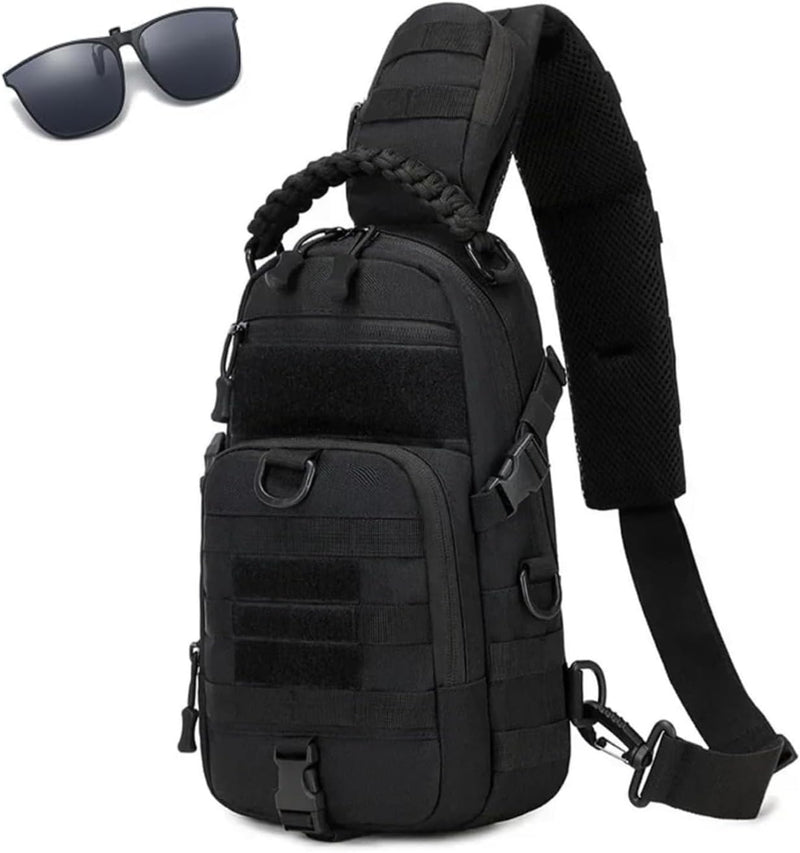 Men Tactical Waterproof Crossbody Bag,Large Capacity Camo Outdoor Chest Pack,Multiple Pockets Fashion Sling Shoulder Pack