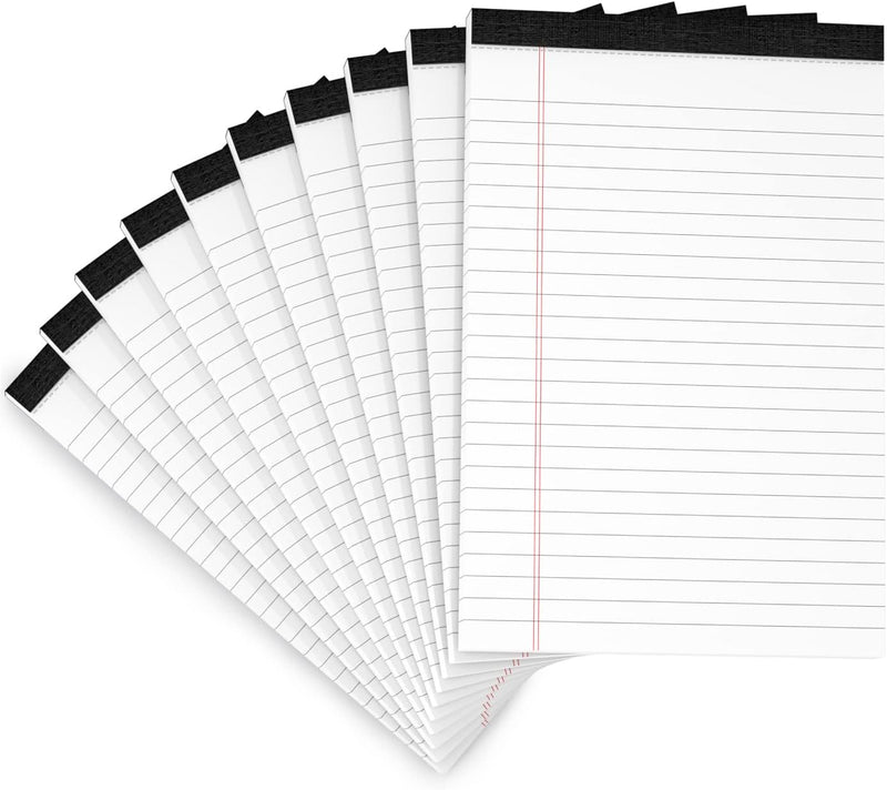 Legal Pads 5x8 Inch Writing Pads for Office Note Pads 5x8 for Work 80 GSM Paper College Ruled Legal Pad To Do List Notepad 30 Sheets 6 Pack Notebook Writing Pad Notepads for Grocery List Shopping List