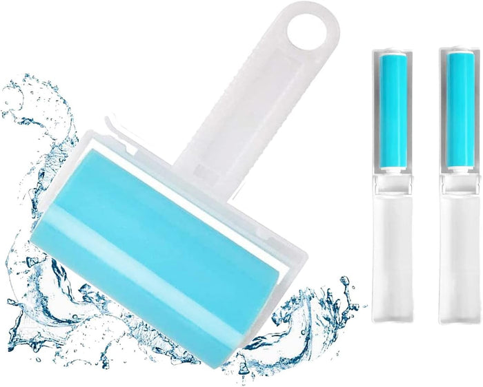 Lint Roller 5 Pack, Reusable Washable Lint Roller Sticky Gel Lint Remover Pet Hair Remover Cleaner for Clothes, Travel Essentials Household Use, Include Large Small Size