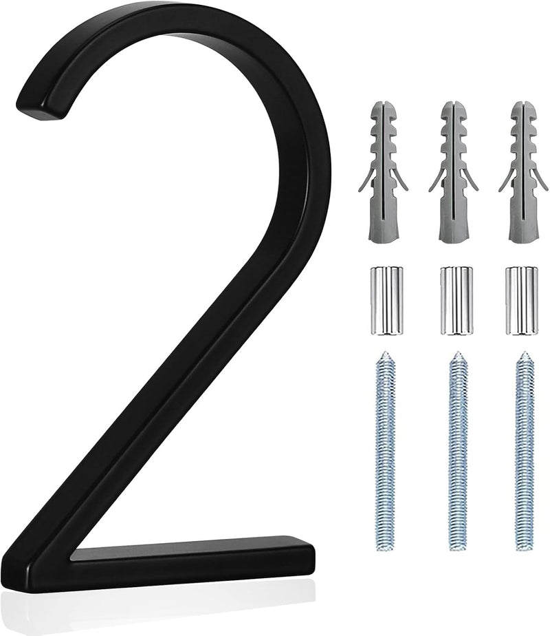5" Floating Stainless Steel Address House Number, Modern Metal Anti-Rust House Numbers with Nail Kits for Door Garden Mailbox Decor Visibility Signage (3)