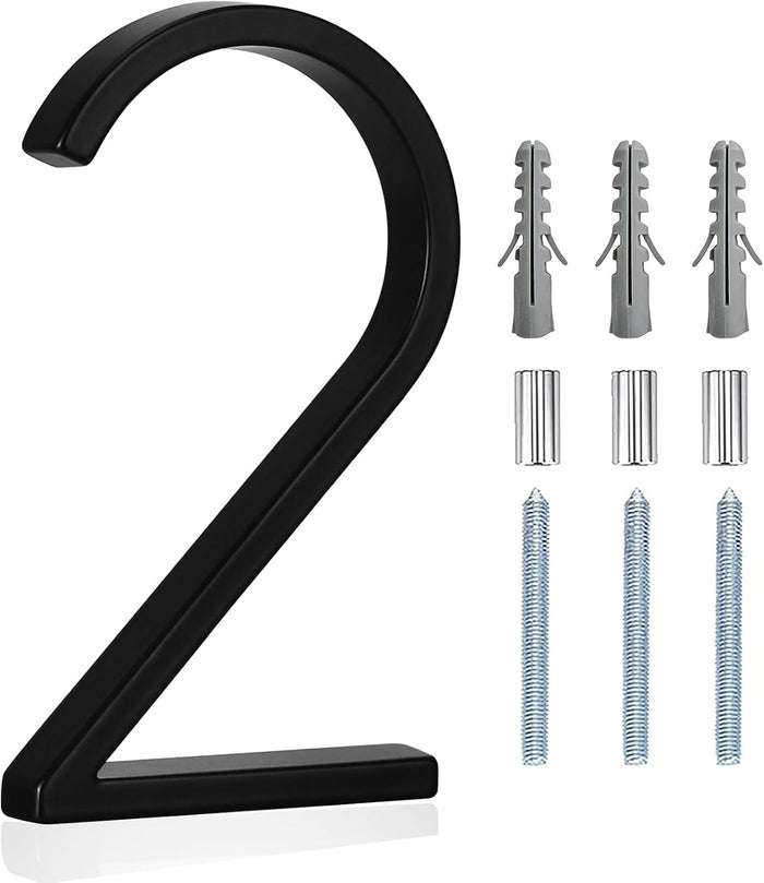 5" Floating Stainless Steel Address House Number, Modern Metal Anti-Rust House Numbers with Nail Kits for Door Garden Mailbox Decor Visibility Signage (3)