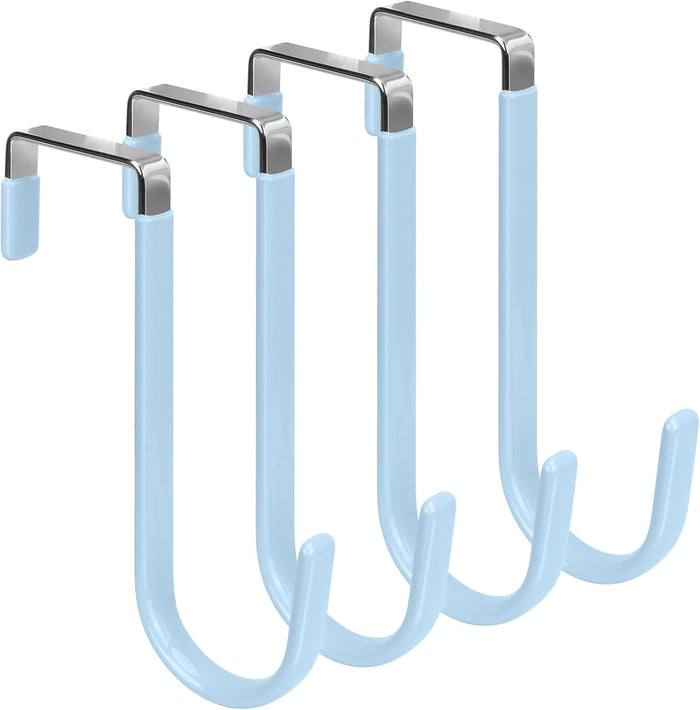 FYY Over The Door Hooks, 10 Pack Door Hangers Hooks with Rubber Prevent Scratches Heavy Duty Organizer Hooks for Living Room, Bathroom, Bedroom Hanging Clothes, Towels, Hats, Coats, Bags White
