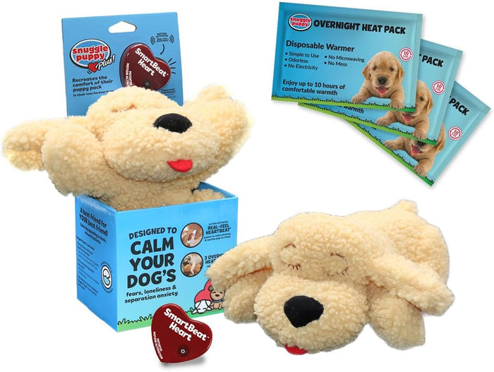 Snuggle Puppy Original, Dog Toy with Calming Heartbeat, Soothing Plush Companion Reduces Pet Anxiety, A Crate Training Essential, Includes Heat Pack & Batteries, Trusted by Millions of Dog Parents