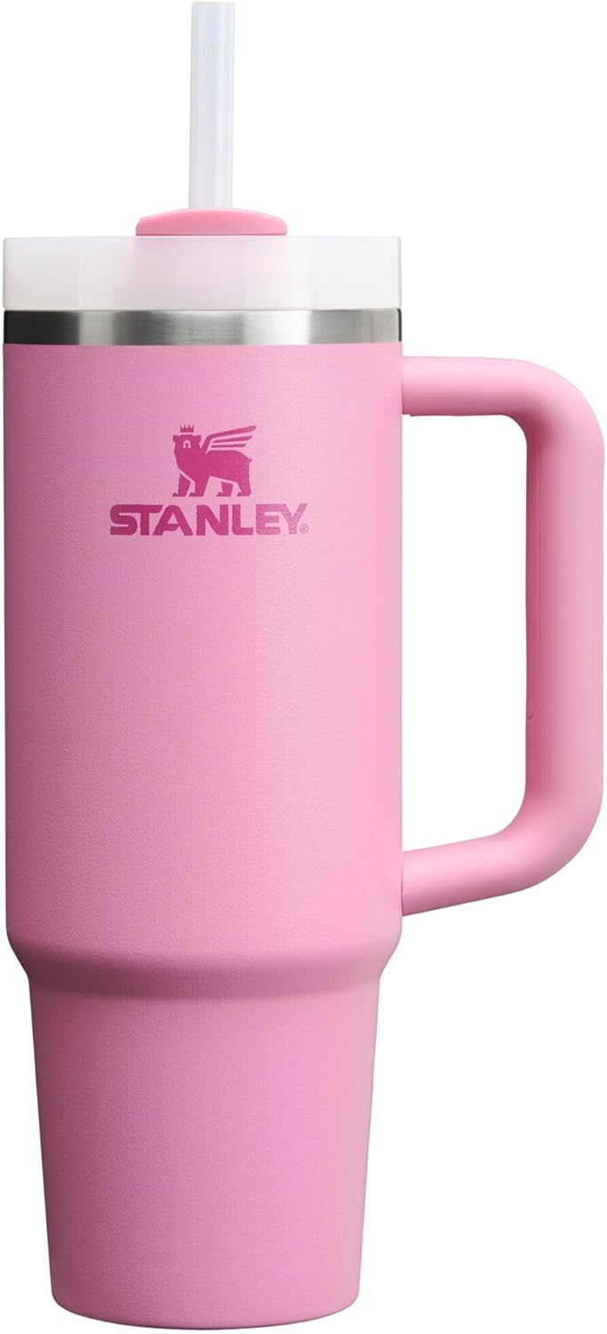 Stanley Quencher H2.0 Tumbler with Handle and Straw 30 oz | Flowstate 3-Position Lid | Cup Holder Compatible for Travel | Insulated Stainless Steel Cup | BPA-Free | Cherry Blossom
