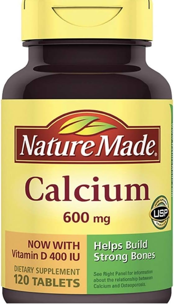 Nature Made Calcium 600 mg with Vitamin D3, Dietary Supplement for Bone Support, 220 Tablets (pack of 1)