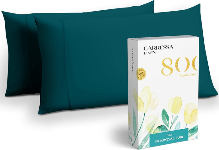 Carressa Linen 100% Egyptian Cotton King Size Sheets Set - 800 High Thread Count Egyptian Cotton Sheets King Size (4 PC, Classic Burgundy), Soft, Cooling, 16" Deep Pocket Sateen Weave Luxury Bed Sheet