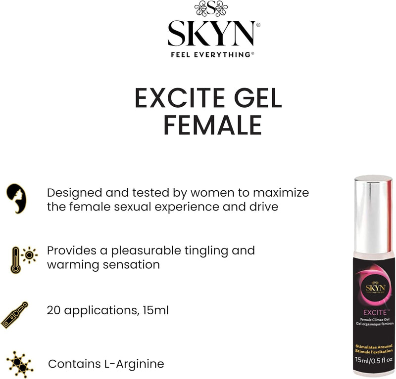 SKYN EXCITE Female Sexual Stimulating Gel, 0.5 Ounce