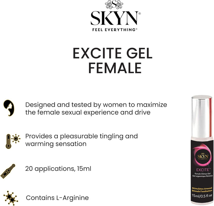 SKYN EXCITE Female Sexual Stimulating Gel, 0.5 Ounce