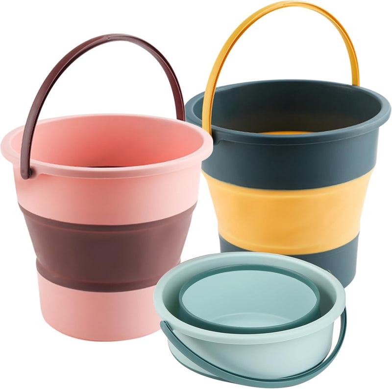 Collapsible Bucket 1.3 Gallon/5L Small Plastic Buckets Household Cleaning Mop Buckets Foldable Water Bucket for Car Wash Fishing Camping Beach (Blue)