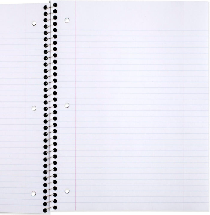 Mead Spiral Notebook, 6 Pack, 1 Subject, College Ruled Paper, 7-1/2" x 10-1/2", 70 Sheets per Notebook, Assorted Bright Colors (830050-ECM)